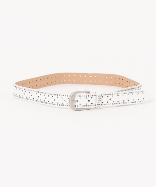 Never mind the XU（ネバーマインドザエックスユー）の「【Never mind the XU】studs narrow belt / 【ネバーマインド ザ エックスユー】スタッズナローベルト（ベルト・レディース・ホワイト/ブラック/ピンク・ONE SIZE）」の8枚目の写真