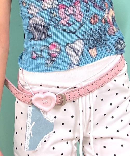 Never mind the XU（ネバーマインドザエックスユー）の「【Never mind the XU】studs narrow belt / 【ネバーマインド ザ エックスユー】スタッズナローベルト（ベルト・レディース・ホワイト/ブラック/ピンク・ONE SIZE）」の16枚目の写真