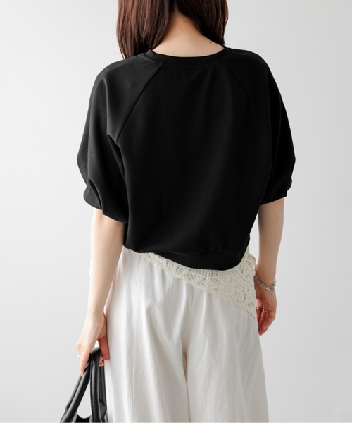 SUGAR BISKET(シュガービスケット)の「タックパフスリーブトップス(Tシャツ/カットソー・レディース・グレー/ブラック/ライトグレー/ホワイト・フリー)」の11枚目の写真