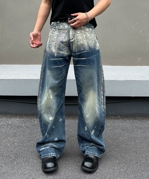 FreeZone(フリーゾーン)の「ヴィンテージウォッシュ ワイドデニムパンツ(デニムパンツ・メンズ・ブルー・S/L/M)」の13枚目の写真