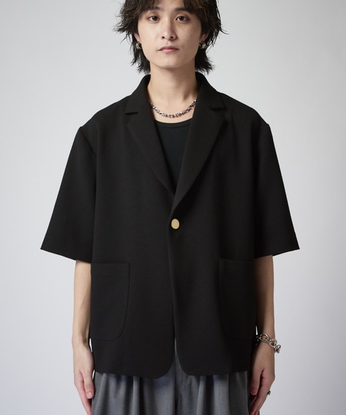 Lui's(ルイス)の「ジョーゼット半袖オーバージャケット(テーラードジャケット・メンズ・ブラック/ブラウン・M/S)」の16枚目の写真
