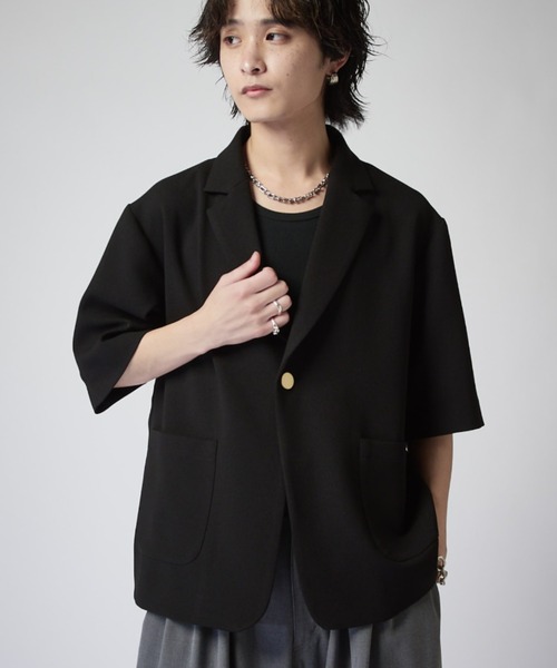 Lui's(ルイス)の「ジョーゼット半袖オーバージャケット(テーラードジャケット・メンズ・ブラック/ブラウン・M/S)」の15枚目の写真