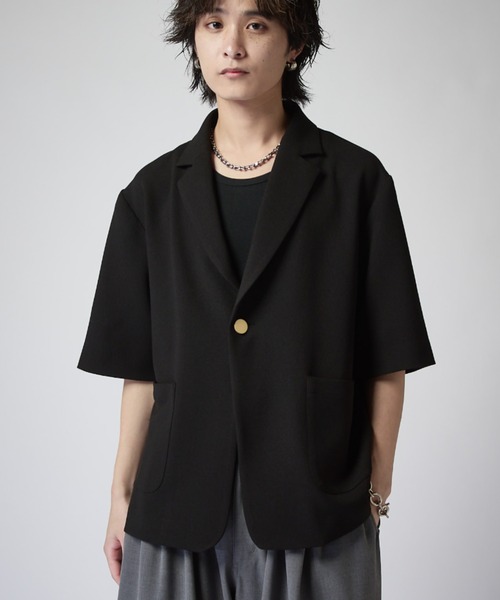 Lui's(ルイス)の「ジョーゼット半袖オーバージャケット(テーラードジャケット・メンズ・ブラック/ブラウン・M/S)」の17枚目の写真