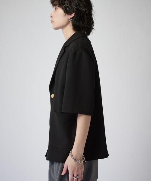 Lui's(ルイス)の「ジョーゼット半袖オーバージャケット(テーラードジャケット・メンズ・ブラック/ブラウン・M/S)」の18枚目の写真