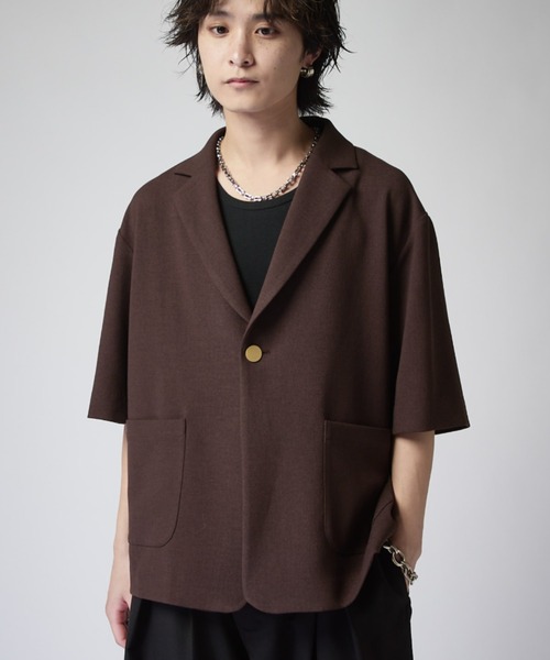 Lui's(ルイス)の「ジョーゼット半袖オーバージャケット(テーラードジャケット・メンズ・ブラック/ブラウン・M/S)」の22枚目の写真