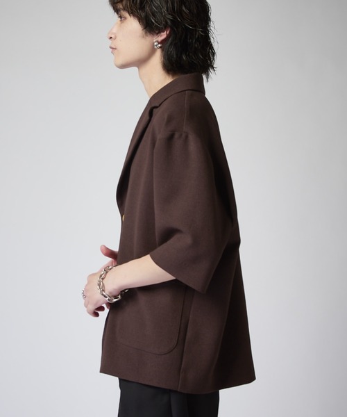Lui's(ルイス)の「ジョーゼット半袖オーバージャケット(テーラードジャケット・メンズ・ブラック/ブラウン・M/S)」の13枚目の写真