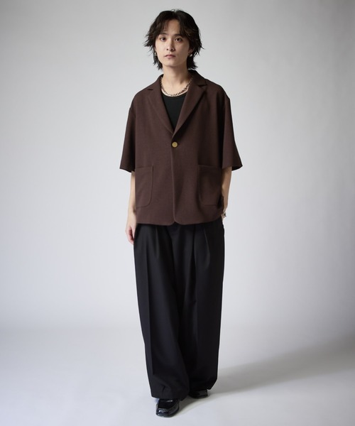 Lui's(ルイス)の「ジョーゼット半袖オーバージャケット(テーラードジャケット・メンズ・ブラック/ブラウン・M/S)」の11枚目の写真