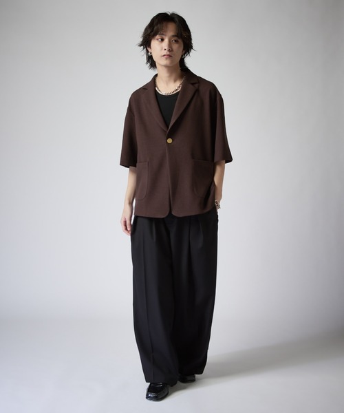 Lui's(ルイス)の「ジョーゼット半袖オーバージャケット(テーラードジャケット・メンズ・ブラック/ブラウン・M/S)」の7枚目の写真