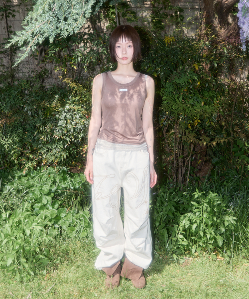 FANCY CLUB(ファンシークラブ)の「3ウェイドットメッシュレイヤードスリーブレス (ブラウン) F25QB134(Tシャツ/カットソー・レディース・その他・ONE SIZE)」の3枚目の写真