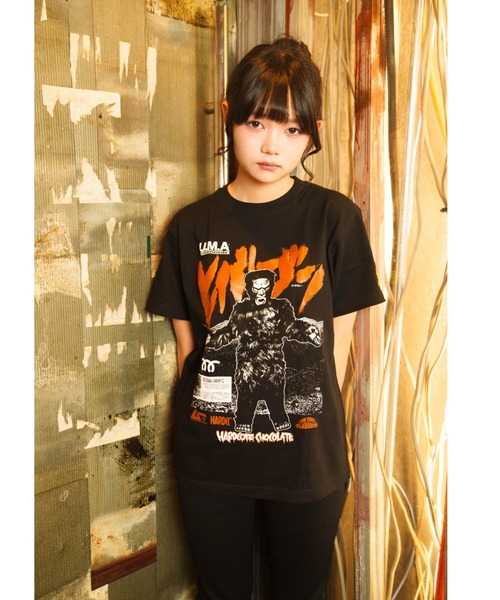 ハードコアチョコレート(ハードコアチョコレート)の「月刊ムー 類人猿ヒバゴン (1970比婆山ブラック)(Tシャツ/カットソー・メンズ・ブラック・LARGE/XX-LARGE/X-LARGE)」の1枚目の写真