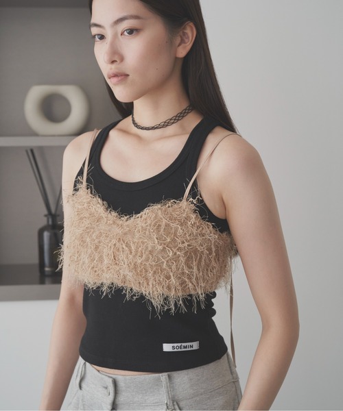 SOEMIN(ソミン)の「Basic rib tanktop/ベーシックリブタンクトップ(タンクトップ・レディース・ホワイト/ピンク/ブラック/グレー・FREE)」の14枚目の写真