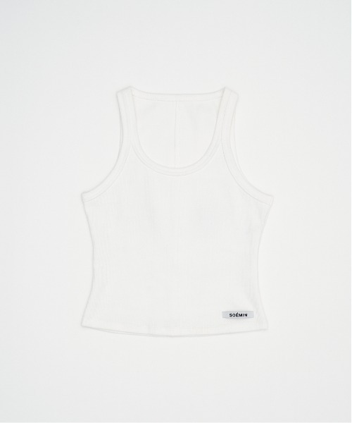 SOEMIN(ソミン)の「Basic rib tanktop/ベーシックリブタンクトップ(タンクトップ・レディース・ホワイト/ピンク/ブラック/グレー・FREE)」の5枚目の写真