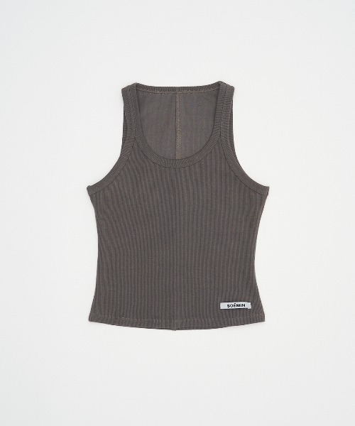 SOEMIN(ソミン)の「Basic rib tanktop/ベーシックリブタンクトップ(タンクトップ・レディース・ホワイト/ピンク/ブラック/グレー・FREE)」の7枚目の写真
