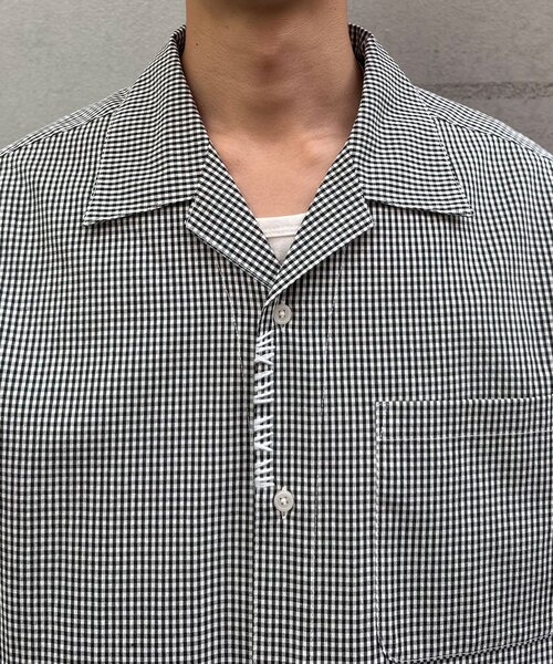 CIAOPANIC（チャオパニック）の「ハンドステッチギンガムチェックシャツ（シャツ/ブラウス・メンズ・ブラック/サックスブルー・MEDIUM/LARGE）」の13枚目の写真