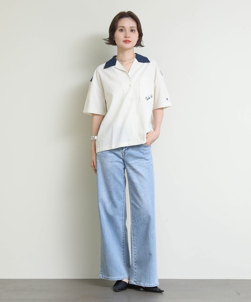 Re Fiina（フィーナ）の「ＢＯＷＬＩＮＧ　シャツ（シャツ/ブラウス・レディース・オフホワイト・M）」の2枚目の写真