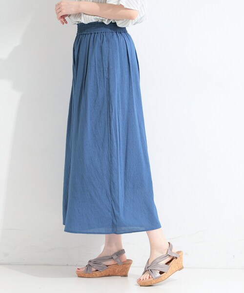 SHOO・LA・RUE(シューラルー)の「【裏地ひんやり/洗濯機可/S-LL】上品なエアリー感 さらさらガウチョパンツ(その他パンツ・レディース・ブラック/ブルー/ダークブラウン/ライトオレンジ系・01/04/03/02)」の18枚目の写真