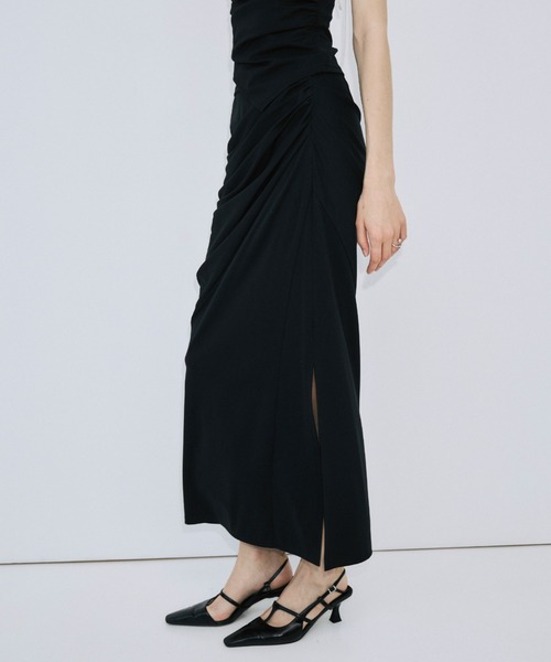 JOSE MOON（ジョゼムーン）の「DRAPE CUT SKIRT/ドレープカットスカート（スカート・レディース・ブラック/ブラウン・38/36）」の16枚目の写真