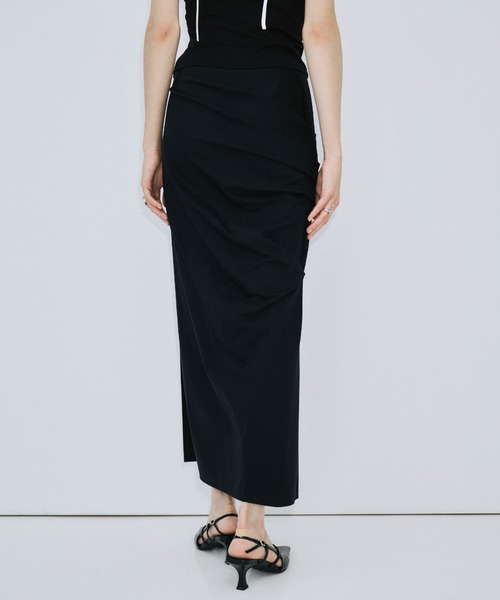 JOSE MOON（ジョゼムーン）の「DRAPE CUT SKIRT/ドレープカットスカート（スカート・レディース・ブラック/ブラウン・38/36）」の14枚目の写真