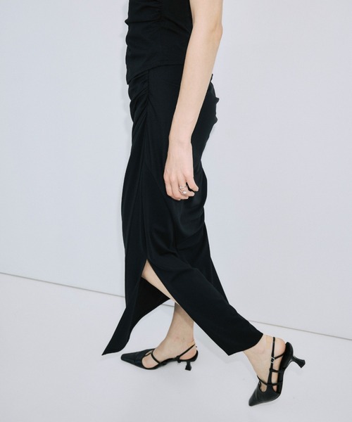JOSE MOON（ジョゼムーン）の「DRAPE CUT SKIRT/ドレープカットスカート（スカート・レディース・ブラック/ブラウン・38/36）」の7枚目の写真