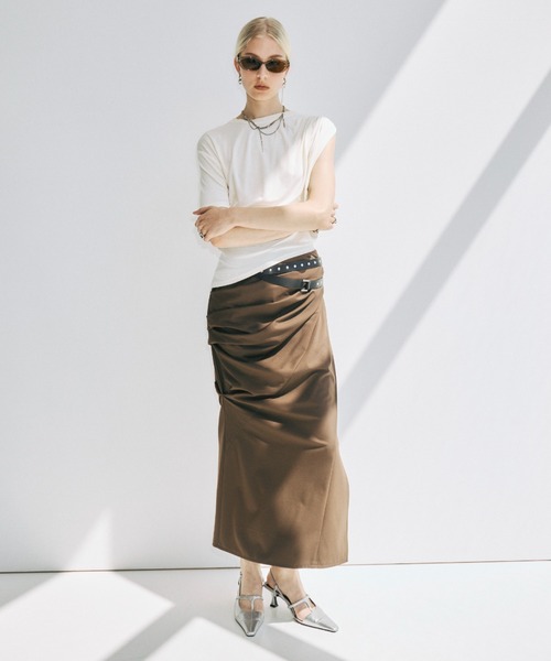 JOSE MOON（ジョゼムーン）の「DRAPE CUT SKIRT/ドレープカットスカート（スカート・レディース・ブラック/ブラウン・38/36）」の20枚目の写真