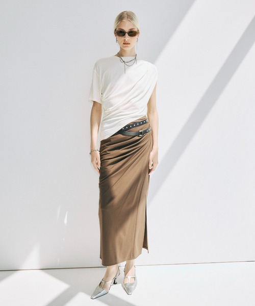 JOSE MOON（ジョゼムーン）の「DRAPE CUT SKIRT/ドレープカットスカート（スカート・レディース・ブラック/ブラウン・38/36）」の22枚目の写真