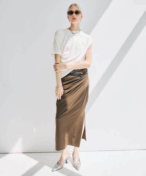 JOSE MOON（ジョゼムーン）の「DRAPE CUT SKIRT/ドレープカットスカート（スカート・レディース・ブラック/ブラウン・38/36）」の21枚目の写真