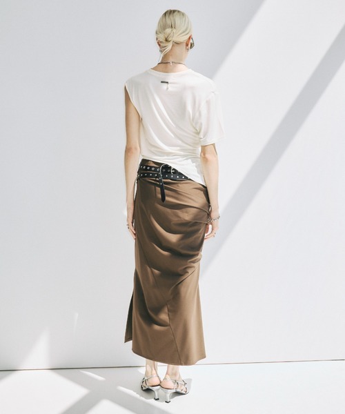 JOSE MOON（ジョゼムーン）の「DRAPE CUT SKIRT/ドレープカットスカート（スカート・レディース・ブラック/ブラウン・38/36）」の18枚目の写真