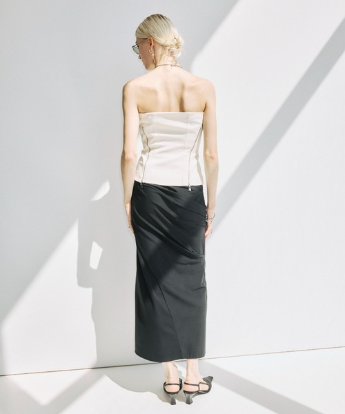 JOSE MOON（ジョゼムーン）の「DRAPE CUT SKIRT/ドレープカットスカート（スカート・レディース・ブラック/ブラウン・38/36）」の4枚目の写真