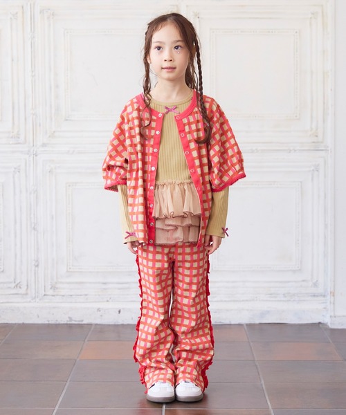 MARKEY'S(マーキーズ)の「チュールフリル長袖トップス(Tシャツ/カットソー・キッズ・ベージュ/ピンク/ミント・90/100/110/120/80/130)」の12枚目の写真