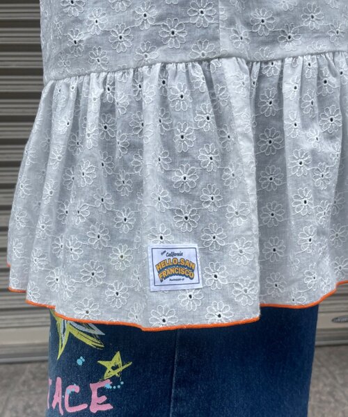 HELLO.SANFRANCISCO(ハローサンフランシスコ)の「【HELLO.SANFRANCISCO】フリルレースチュニック半袖ブラウス(シャツ/ブラウス・レディース・ホワイト/イエロー/ピンク・ONE SIZE)」の11枚目の写真