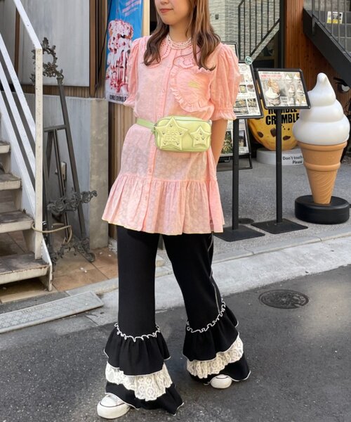 HELLO.SANFRANCISCO(ハローサンフランシスコ)の「【HELLO.SANFRANCISCO】フリルレースチュニック半袖ブラウス(シャツ/ブラウス・レディース・ホワイト/イエロー/ピンク・ONE SIZE)」の22枚目の写真