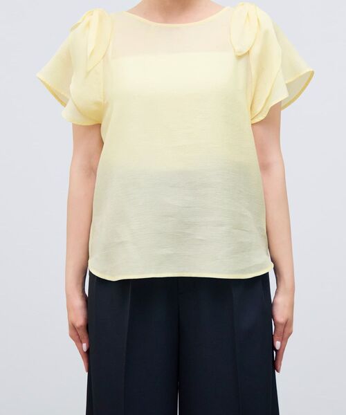 COHINA（コヒナ）の「フレアーリボンブラウス 【低身長・小柄女性】（シャツ/ブラウス・レディース・ブラック/イエロー/オフホワイト・ONE SIZE）」の10枚目の写真