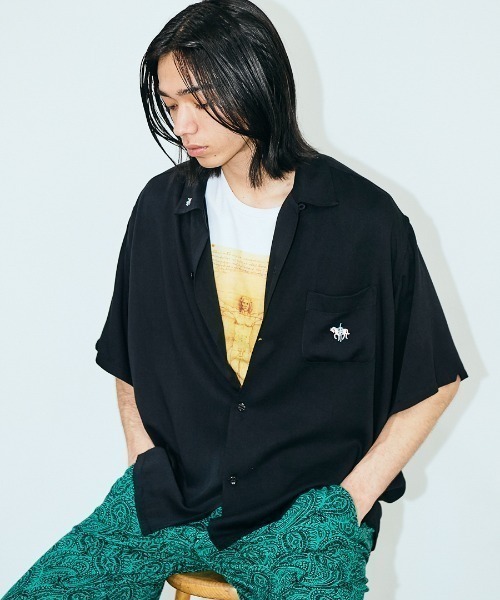 TOWNCRAFT（タウンクラフト）の「TOWNCRAFT / 50S EMBROIDERY S/S SHIRT（シャツ/ブラウス・メンズ・ブラック/ブラウン・LARGE/MEDIUM/SMALL）」の19枚目の写真