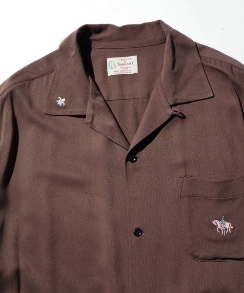 TOWNCRAFT（タウンクラフト）の「TOWNCRAFT / 50S EMBROIDERY S/S SHIRT（シャツ/ブラウス・メンズ・ブラック/ブラウン・LARGE/MEDIUM/SMALL）」の11枚目の写真