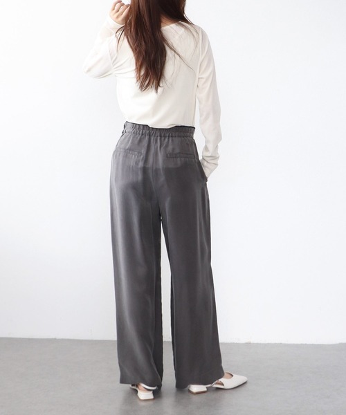 Jines(ジネス)の「シアーベロアロングTシャツ(Tシャツ/カットソー・レディース・ブラック/モカ/ホワイト・38)」の6枚目の写真