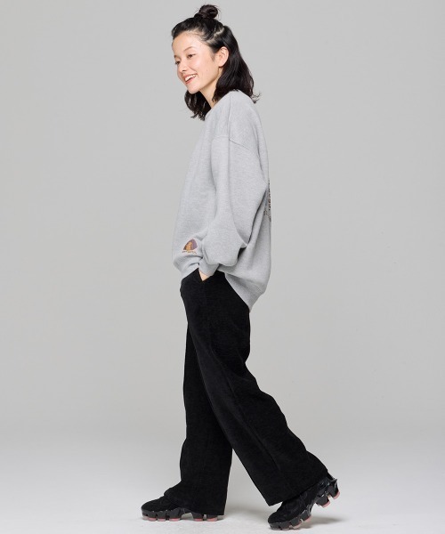 KRIFF MAYER Lady's Collection（クリフメイヤーレディースコレクション）の「ベロア風柔らかパンツ（その他パンツ・レディース・ボルドー/ブラック・LARGE/MEDIUM）」の6枚目の写真