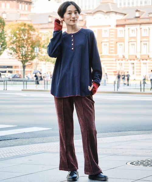 KRIFF MAYER Lady's Collection（クリフメイヤーレディースコレクション）の「ベロア風柔らかパンツ（その他パンツ・レディース・ボルドー/ブラック・LARGE/MEDIUM）」の17枚目の写真