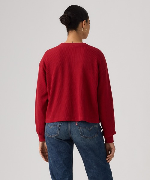 Levi's（リーバイス）の「Levi's/リーバイス DRY GOODS リラックス ロングスリーブ ヘンリーTシャツ（Tシャツ/カットソー・レディース・レッド・XS/S/M）」の3枚目の写真