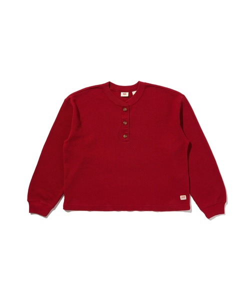 Levi's（リーバイス）の「Levi's/リーバイス DRY GOODS リラックス ロングスリーブ ヘンリーTシャツ（Tシャツ/カットソー・レディース・レッド・XS/S/M）」の4枚目の写真