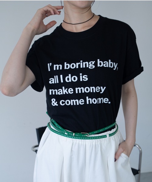 VACANCY(ヴァカンシー)の「配色メッセージBIG Tシャツ(Tシャツ/カットソー・レディース・ブラック/ホワイト/グレー・FREE)」の2枚目の写真
