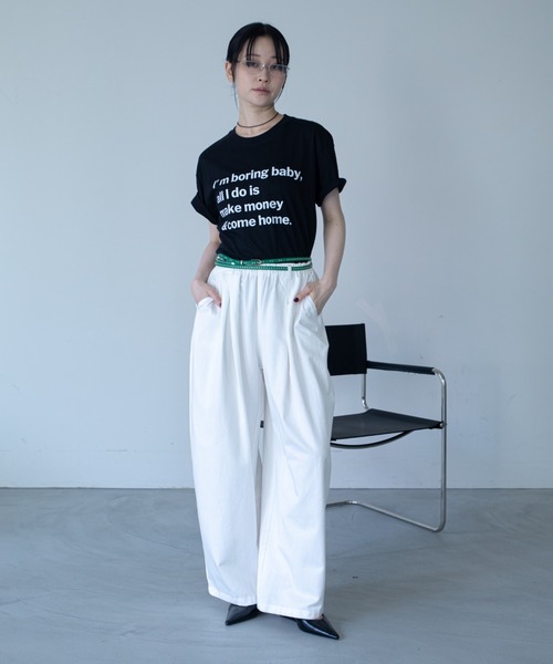 VACANCY(ヴァカンシー)の「配色メッセージBIG Tシャツ(Tシャツ/カットソー・レディース・ブラック/ホワイト/グレー・FREE)」の11枚目の写真