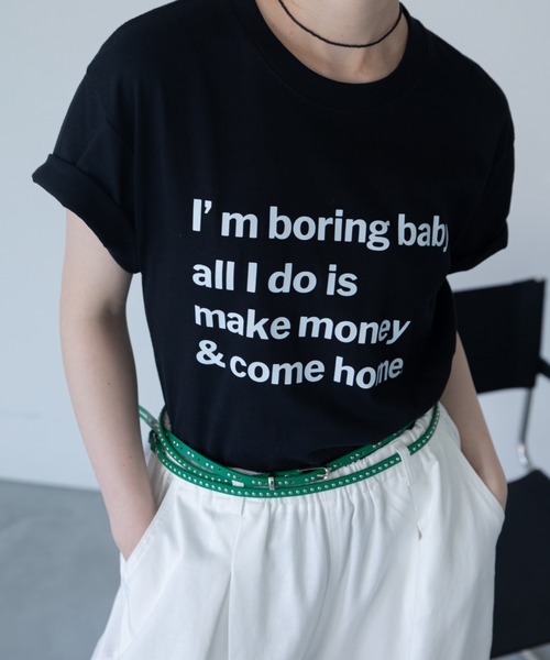 VACANCY(ヴァカンシー)の「配色メッセージBIG Tシャツ(Tシャツ/カットソー・レディース・ブラック/ホワイト/グレー・FREE)」の12枚目の写真