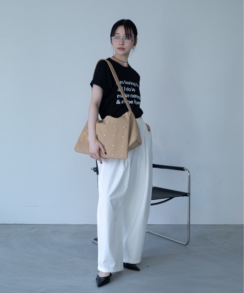VACANCY(ヴァカンシー)の「配色メッセージBIG Tシャツ(Tシャツ/カットソー・レディース・ブラック/ホワイト/グレー・FREE)」の10枚目の写真
