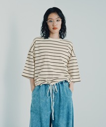 LEPSIM | ドロストボーダー6分袖プルオーバー 840077(Tシャツ/カットソー)