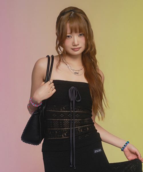 ASON（アズオン）の「WAVY LACE TOP / BLACK（その他トップス・レディース・その他・FREE）」の9枚目の写真