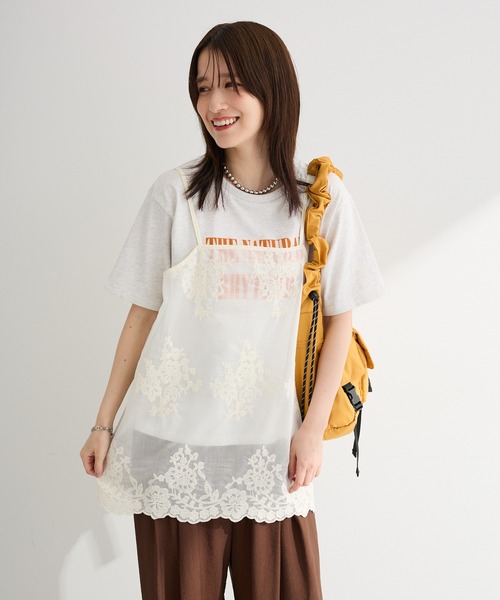 Green Parks(グリーンパークス)の「フロッキーロゴTシャツ(Tシャツ/カットソー・レディース・オフホワイト/ブラウン/ホワイト系その他・FREE)」の11枚目の写真