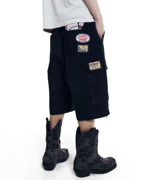 AAKAM(アーカム)の「Patch Cargo Bermuda Pants (Black)(その他パンツ・レディース・その他・1/2)」の1枚目の写真