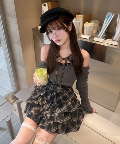 one after another NICE CLAUP(ワンアフターアナザーナイスクラップ)の「アンサンブルティアードミニワンピース(ワンピース・レディース・グレー系その他/ブラック系その他/ベージュ系その他・FREE)」の13枚目の写真