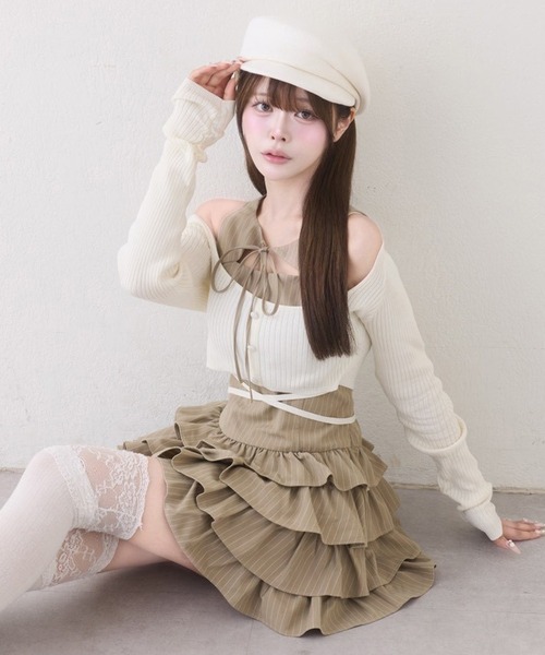 one after another NICE CLAUP(ワンアフターアナザーナイスクラップ)の「アンサンブルティアードミニワンピース(ワンピース・レディース・グレー系その他/ブラック系その他/ベージュ系その他・FREE)」の21枚目の写真