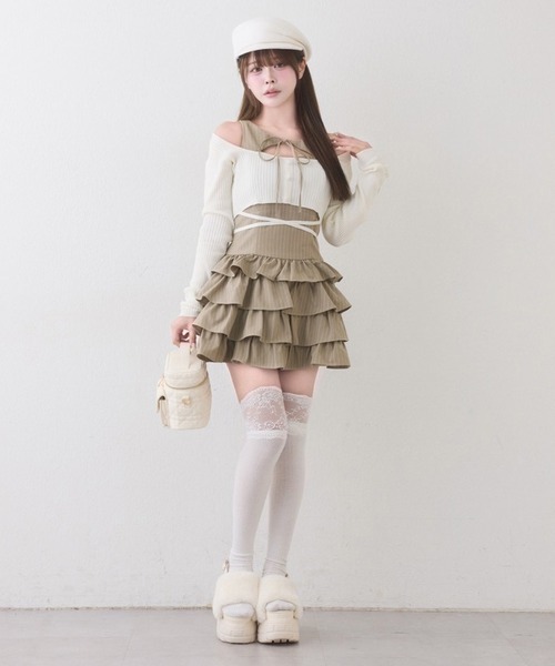 one after another NICE CLAUP(ワンアフターアナザーナイスクラップ)の「アンサンブルティアードミニワンピース(ワンピース・レディース・グレー系その他/ブラック系その他/ベージュ系その他・FREE)」の17枚目の写真